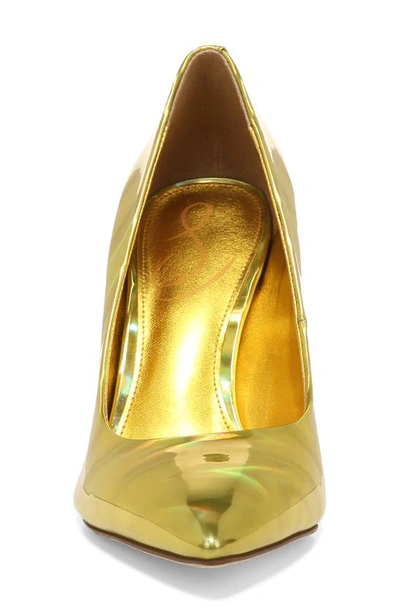 Shop Sam Edelman Hazel Pointed Toe Pump In Mimosa Gold