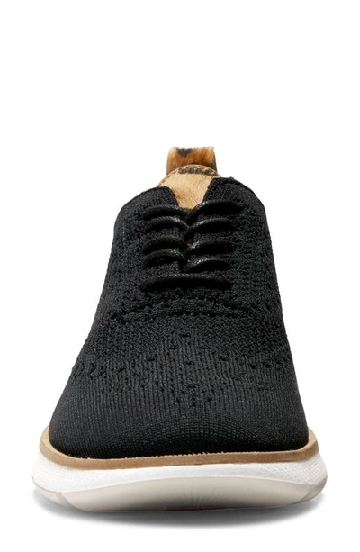 Shop Cole Haan Zerogrand Stitchlite Oxford In Black Knit Calf Hair