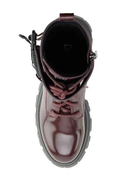 Dkny Lug Sole Combat Boot In Bordeaux
