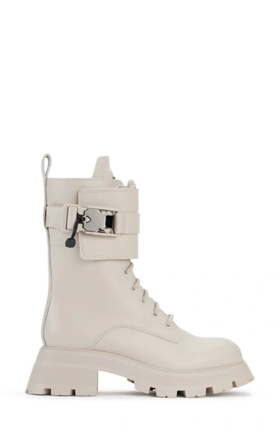 Dkny Lug Sole Combat Boot In Deep Vanilla