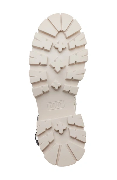 Dkny Lug Sole Combat Boot In Deep Vanilla