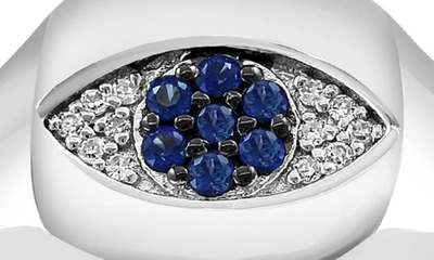 Effy Evil Eye Diamond & Sapphire Ring In Blue