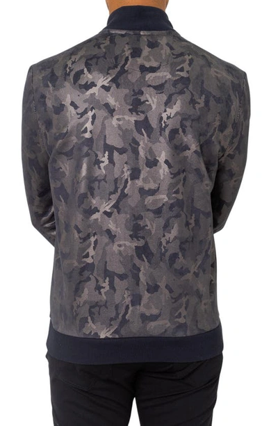 Pino By Pinoporte Roberto Metallic Camo Track Jacket In Navy