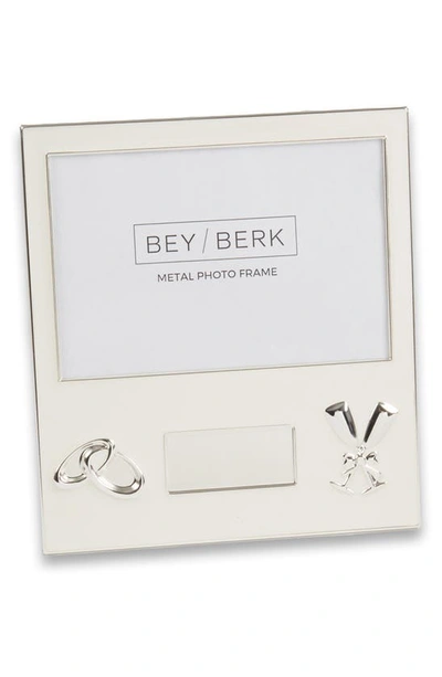 Shop Bey-berk Wedding 4 X 6-inch Picture Frame In Silver