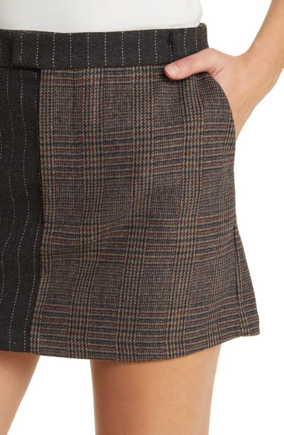 Shop Rails Prim Mixed Print Miniskirt In Pinstripe Plaid Mix