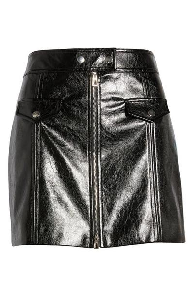 Shop Rails Charlize Faux Leather Zip Miniskirt In Black Patent