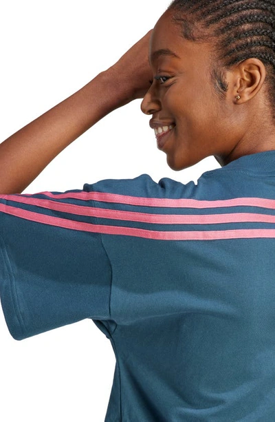 Shop Adidas Originals Future Icons Oversize 3-stripes T-shirt In Arctic Night