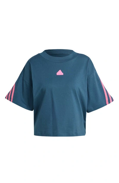 Shop Adidas Originals Future Icons Oversize 3-stripes T-shirt In Arctic Night