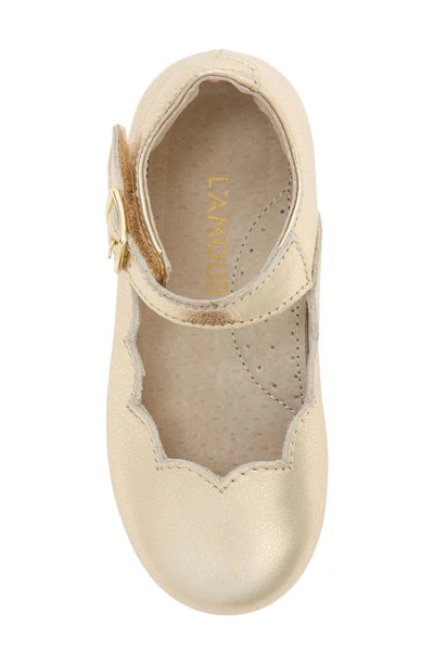 L'amour Kids' Sonia Mary Jane Flat In Gold