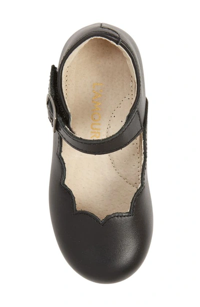 L'amour Kids' Sonia Mary Jane Flat In Black