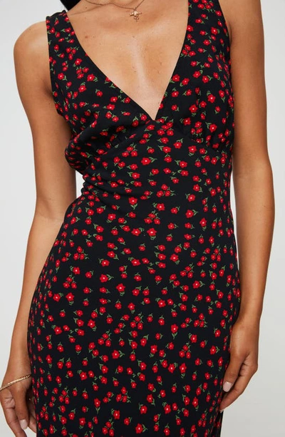 Shop Princess Polly Nellie Floral Maxi Dress In Black/ Red Floral
