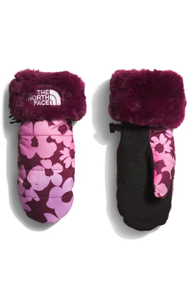 Shop The North Face Kids' Mossbud Water Repellent Mittens In Boysenberry Gradient Floral