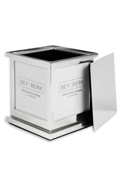 Bey-berk Photo Cube & Trinket Box In Silver