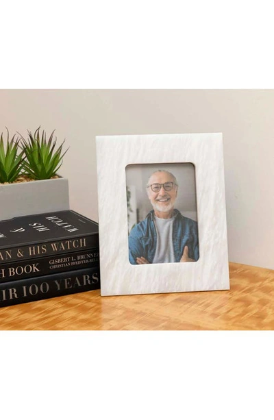 Bey-berk Marble Picture Frame In White