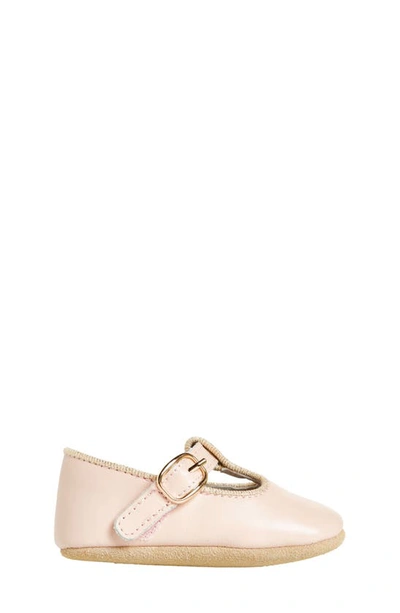 L'amour Evie T-strap Crib Shoe In Pink