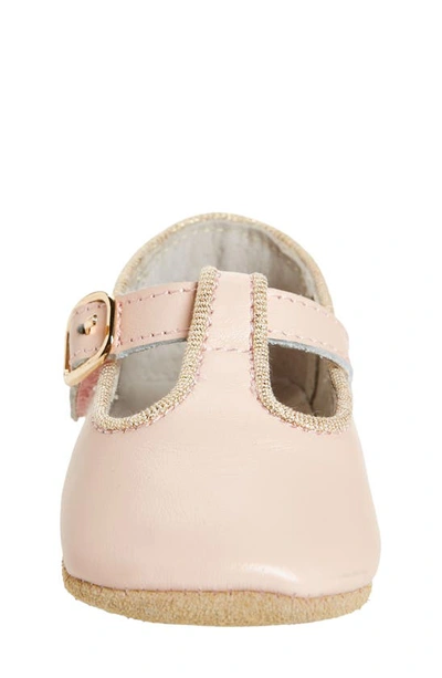 L'amour Evie T-strap Crib Shoe In Pink
