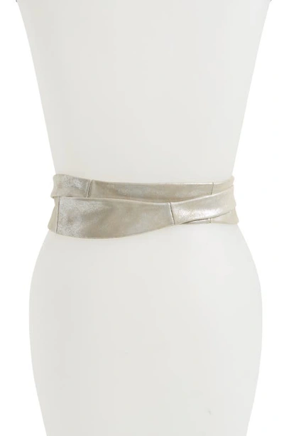 Ada Classic Wrap Belt In Silver Shimmer