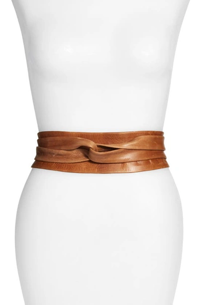 Ada Classic Wrap Belt In Cognac