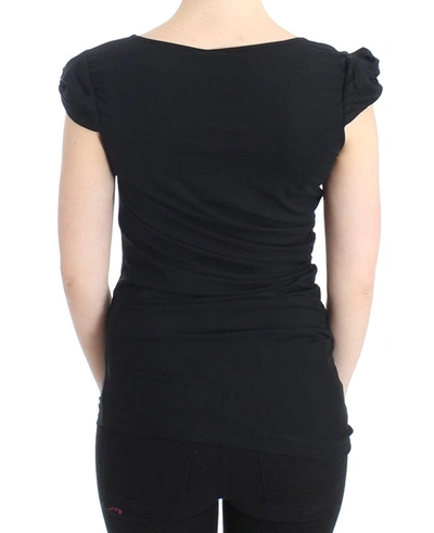Shop Cavalli Elegant Cap Sleeve Black Women's Top
