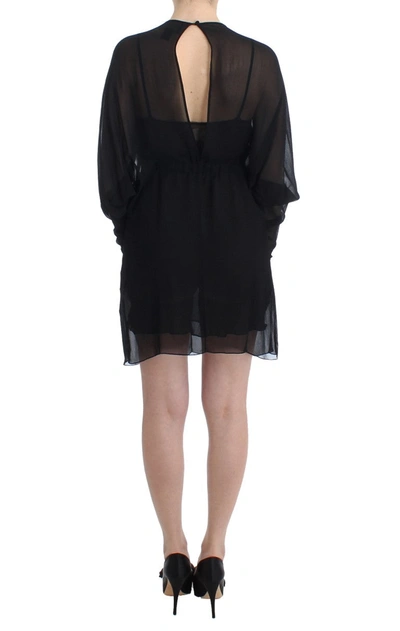 Shop Cavalli Elegant Sheer Black Silk Blouson Women's Dress