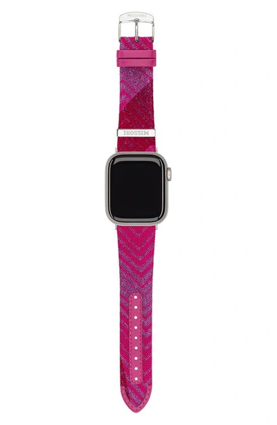 Shop Missoni Multicolor Authentic Zigzag Textile Apple Watch® Watchband, 22mm/24mm In Multicolor Pink