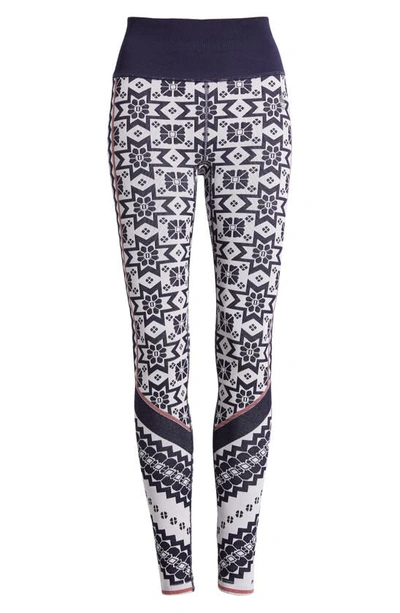 Shop Fp Movement Myoko Jacquard Leggings In Midnight Navy Combo