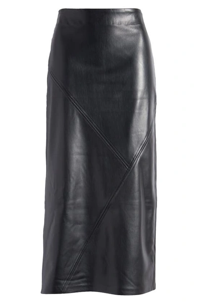 Shop Topshop Faux Leather Midi Skirt In Black