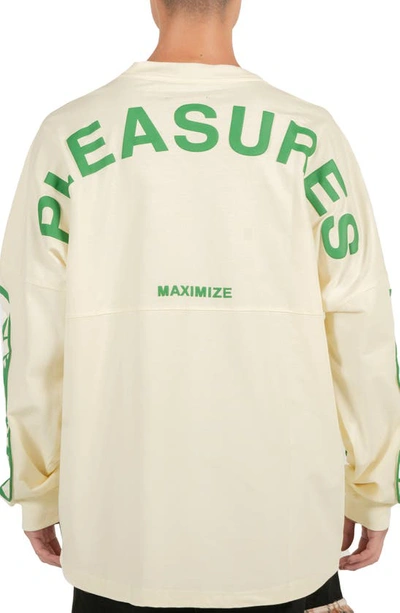 Shop Pleasures Maximize Oversize Long Sleeve Graphic T-shirt In Off White