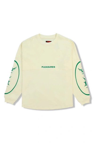 Shop Pleasures Maximize Oversize Long Sleeve Graphic T-shirt In Off White