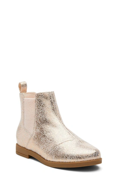 Shop Toms Kids' Charli Chelsea Boot In Gold