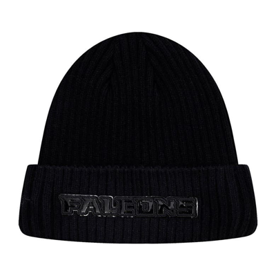 Shop Pro Standard Atlanta Falcons Triple Black Cuffed Knit Hat