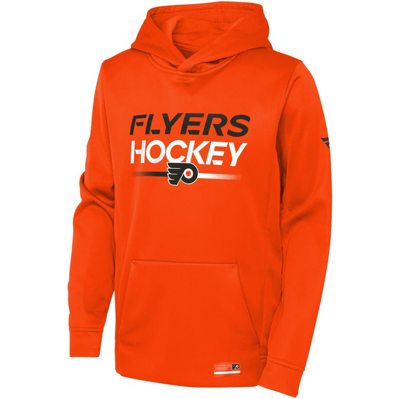 Shop Fanatics Youth  Branded Orange Philadelphia Flyers Authentic Pro Pullover Hoodie