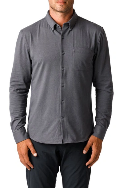 Shop Western Rise X Performance Cotton Blend Button-down Shirt In Concrete