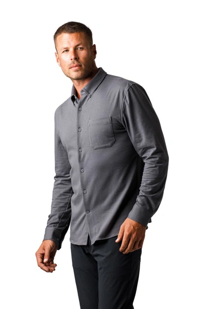 Western Rise X Performance Cotton Blend Button-down Shirt In Concrete