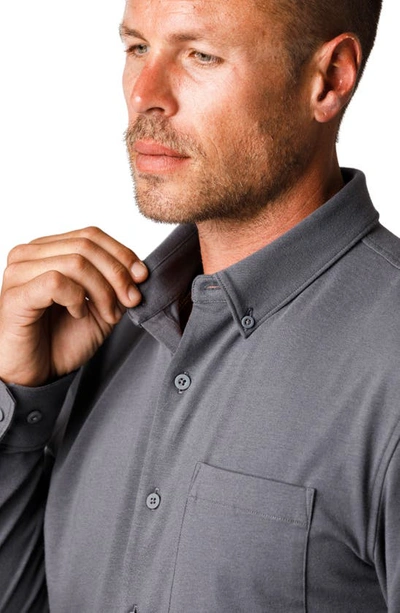 Shop Western Rise X Performance Cotton Blend Button-down Shirt In Concrete