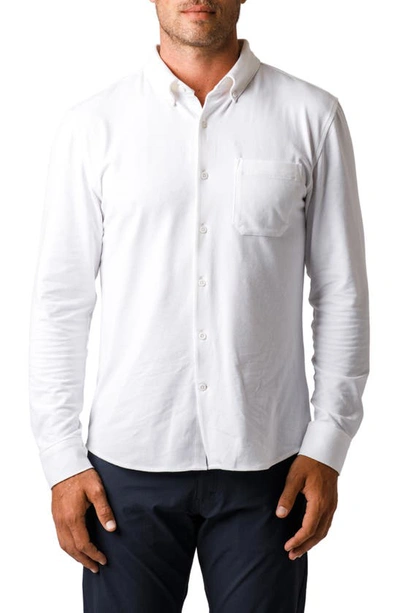 Shop Western Rise X Performance Cotton Blend Button-down Shirt In White