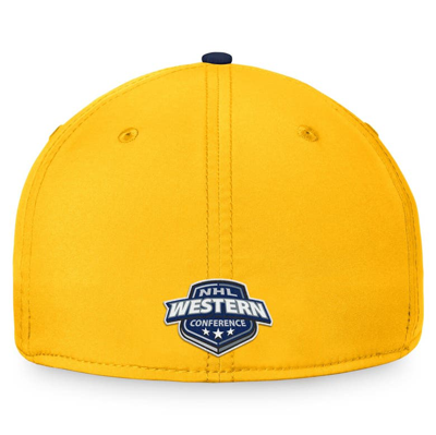 Shop Fanatics Branded Gold/navy Nashville Predators Fundamental 2-tone Flex Hat
