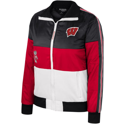 Shop The Wild Collective Red Wisconsin Badgers Color-block Puffer Full-zip Jacket