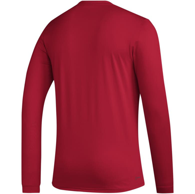 Shop Adidas Originals Adidas Red Louisville Cardinals Practice Basketball Pregame Aeroready Long Sleeve T-shirt