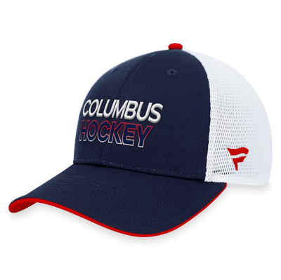 Shop Fanatics Branded  Navy Columbus Blue Jackets Authentic Pro Rink Trucker Adjustable Hat