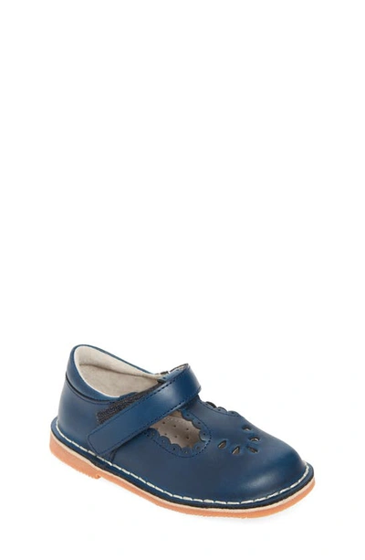 Shop L'amour Kids' Angie Scalloped T-strap Mary Jane In Navy