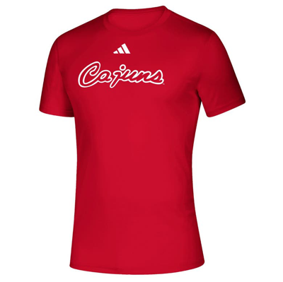 Shop Adidas Originals Adidas  Red Louisiana Ragin' Cajuns Vault Script Creator T-shirt