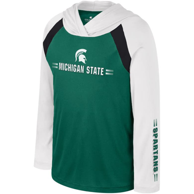 Shop Colosseum Youth  Green Michigan State Spartans Eddie Multi-hit Raglan Long Sleeve Hoodie T-shirt