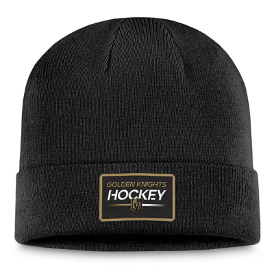 Shop Fanatics Branded  Black Vegas Golden Knights Authentic Pro Cuffed Knit Hat In Charcoal