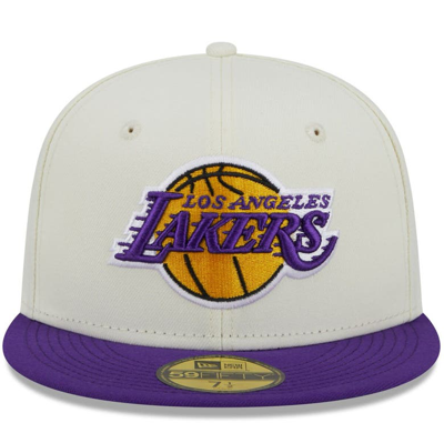 Shop New Era X Staple Cream/purple Los Angeles Lakers Nba X Staple Two-tone 59fifty Fitted Hat