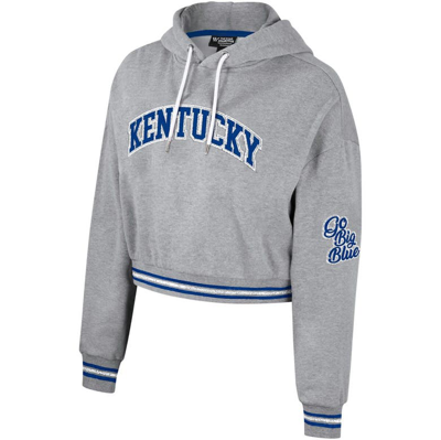Shop The Wild Collective Heather Gray Kentucky Wildcats Cropped Shimmer Pullover Hoodie