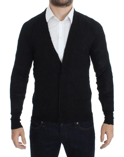 Shop Costume National Black Fine Wool Button Men's Cardigan