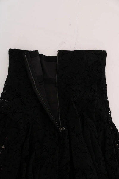 Shop Dolce & Gabbana Black Floral Cutout Lace A-line Women's Skirt