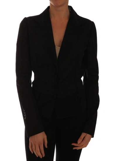 Shop Dolce & Gabbana Black Nylon Net Blazer Women's Jacket In Green