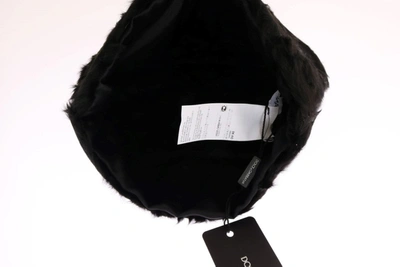 Shop Dolce & Gabbana Black Xiangao Lamb Fur Women's Beanie